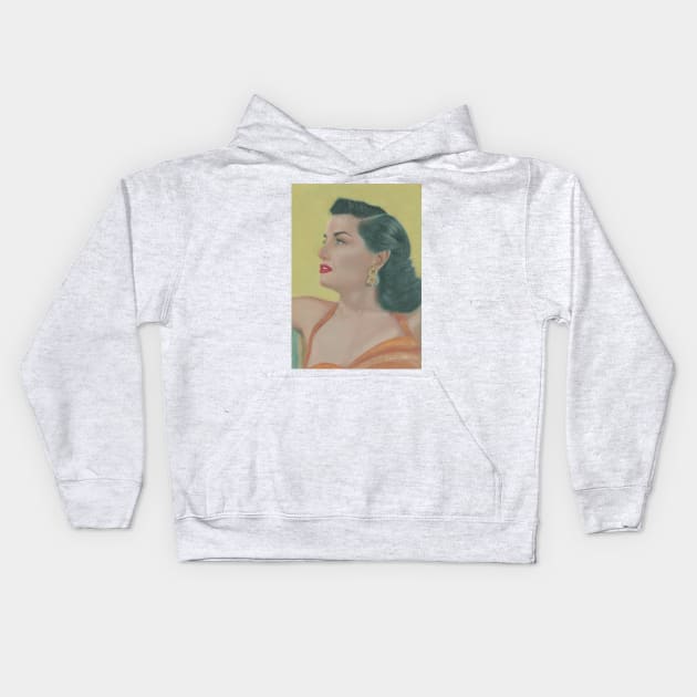 Jane Russell Kids Hoodie by jkarenart